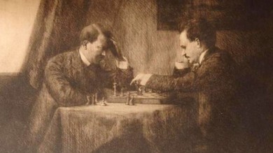 Шахматы: Ленин и Гитлер, Горький и Толстой