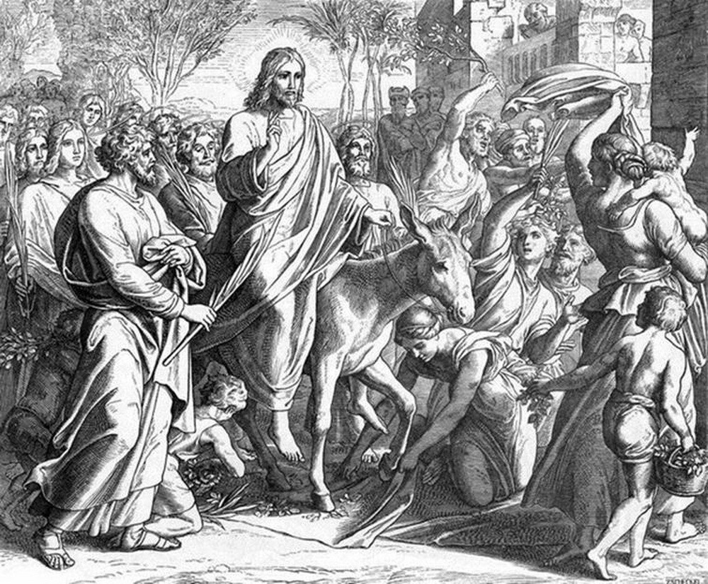 Иисус Христос на осле въезд в Иерусалим